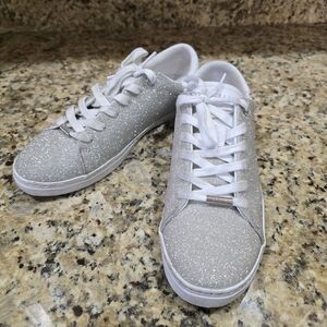 Ted Baker London Feeke Glitter Sneakers Silver Size 7 1/2 Formal Bridal